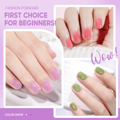 Nail Gel Polish Set 7Ml Jelly Nail Gelcrystal Translucent Clear Pink Nail Art Semi Permanent Soak off UV LED Varnish