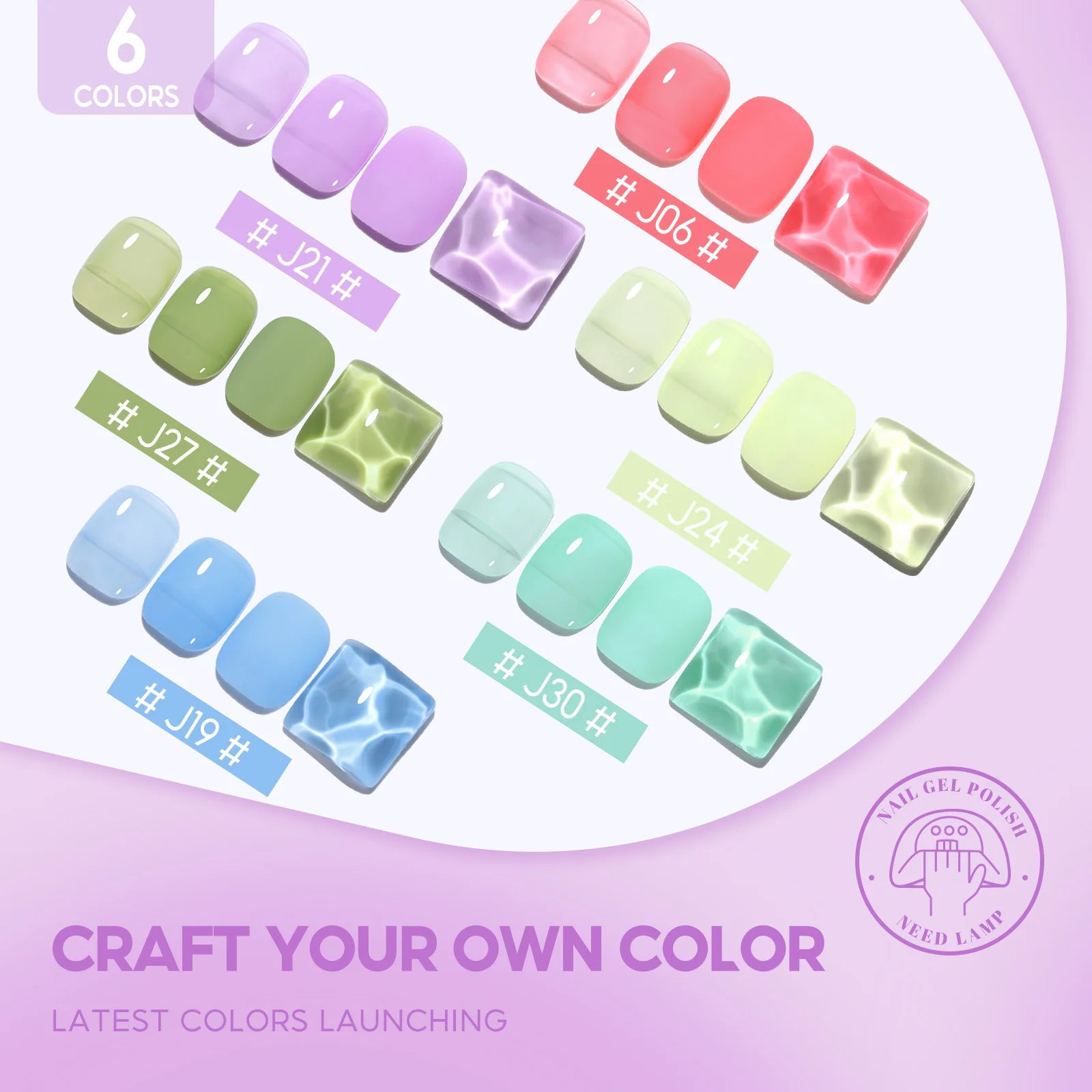 Nail Gel Polish Set 7Ml Jelly Nail Gelcrystal Translucent Clear Pink Nail Art Semi Permanent Soak off UV LED Varnish