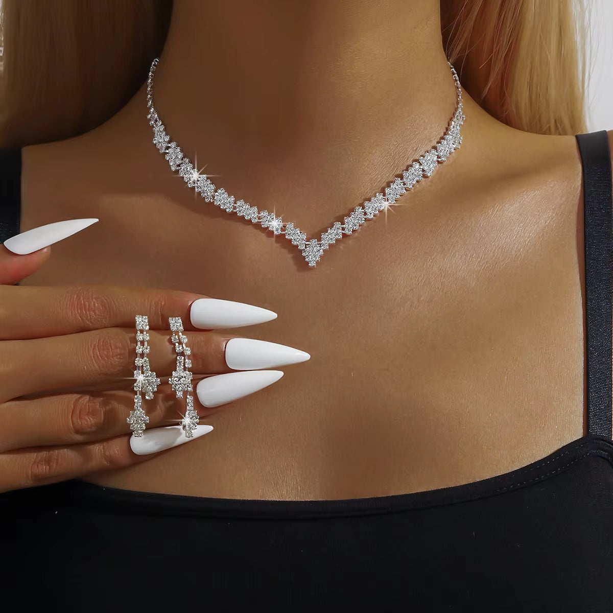 4/3 Pieces of Wedding Season Women'S Claw Chain Series Earrings, Necklaces, Bracelets, Jewelry Sets, Banquet and Holiday Gifts92